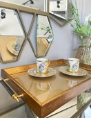 Sembol Desenli Lüx Sunum Tepsisi 47x30 cm Altın-102 LUXTRAY-102 - 3