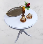 Fiskos Sehpa EKO 90502 Baba 3 Ayak 60CM Hareketli MDF Tabla Parlak Beyaz El Yapım - 5