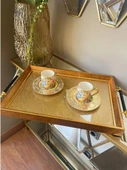 Sembol Desenli Lüx Sunum Tepsisi 47x30 cm Altın-102 LUXTRAY-102 - 2