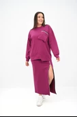 Kadın Büyük Beden Fermuar Detaylı Etek Takım 8159-25 - 9