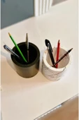 2 Ürün Bir Arada Mermer Desenli Ve Siyah Dekoratif Masa Üstü ve Banyo Organizerliği - 4