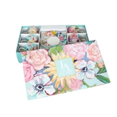 Luckyart Peony Desenli 6 lı Bone China Porselen Çay Fincanı seti 220 ml LYBA037 - 5