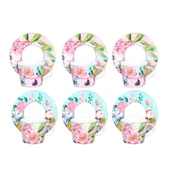Luckyart Peony Desenli 6 lı Bone China Porselen Çay Fincanı seti 220 ml LYBA037 - 1