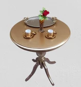 Fiskos Sehpa EKO 90503 Baba 4Ayak 65 CM Hareketli MDF Tabla Parlak Gold El Yapım - 6
