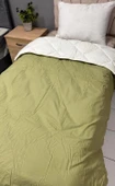 Clasy %100 Pamuk Ranforce Tek kişilik Çift Taraflı Yorgan Beyaz-Fıstık Yeşili - 3