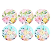 Luckyart Peony Desenli 6 lı Bone China Porselen Yemek tabağı seti 27 cm LYBA039 - 1