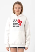 23 Nisan Balon Beyaz Kadın 3ip Kapşonlu Sweatshirt thumbnail 1