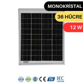 LEXRON 12W MONOKRISTAL GÜNEŞ PANELİ - 1