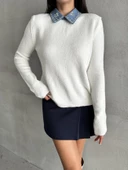 Kemik Lady Polo Yaka Aksesuarlı Kazak - 2