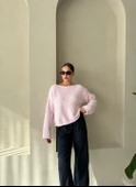 Pembe Rachel Havlu Yumoş Kazak - 5
