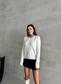 Kemik Lady Polo Yaka Aksesuarlı Kazak - 3