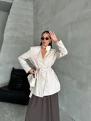 Taş Elegant Kuşaklı Ceket - 4