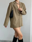 Camel Premium Dad Fit Blazer Ceket - 2