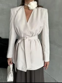 Taş Elegant Kuşaklı Ceket - 1