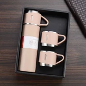 Kapris Paslanmaz Çelik Termos 3lü Set Pembe Kap-291 - 1