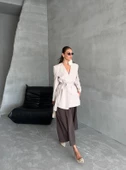 Taş Elegant Kuşaklı Ceket - 6