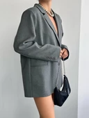 Gri Premium Dad Fit Blazer Ceket - 2