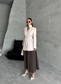 Taş Elegant Kuşaklı Ceket - 7