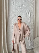 Vizon Boncuklu Kimono Keten Takım - 9