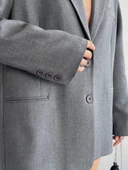 Gri Premium Dad Fit Blazer Ceket - 3