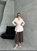 Taş Elegant Kuşaklı Ceket - 9