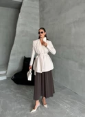 Taş Elegant Kuşaklı Ceket - 8