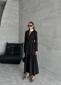Siyah Elegant Kuşaklı Ceket - 7