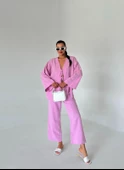 Pembe Boncuklu Kimono Keten Takım - 3