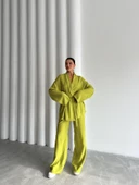 Fıstık Şal Yaka Kimono Pantolon Takım - 3