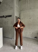 Kahve Torba Cepli Modal Takım - 5