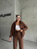 Kahve Torba Cepli Modal Takım - 2