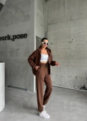 Kahve Torba Cepli Modal Takım - 3