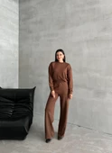 Kahve Sweat Geniş Paçalı Pantolon Takım thumbnail 6
