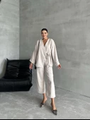 Taş Lisa Yan Bağlamalı Pantolon Takım - 4