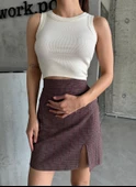 Bej Halter Yaka Fitilli Crop Atlet - 2