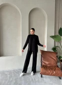 Siyah Clara Çimalı Pantolon Triko Takım - 6