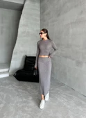 Füme Slim Esnek Triko Eteklı Takım - 6