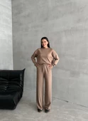 Vizon Sweat Geniş Paçalı Pantolon Takım - 5