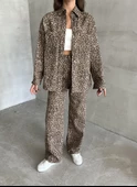 Leopar Desen Ceket-Pantolon Takım - 3