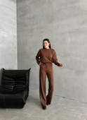 Kahve Sweat Geniş Paçalı Pantolon Takım thumbnail 7