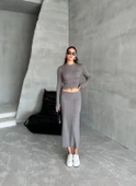 Füme Slim Esnek Triko Eteklı Takım - 4