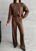 Kahve Sweat Geniş Paçalı Pantolon Takım thumbnail 2