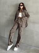 Leopar Desen Ceket-Pantolon Takım - 1