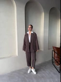 Kahve Holly Cepli Blazer Ceket Pantolon Takım - 7