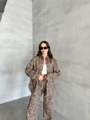 Leopar Desen Ceket-Pantolon Takım - 7