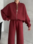 Bordo Charlotte 3 İplik Eşofman Takımı thumbnail 3