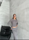 Füme Slim Esnek Triko Eteklı Takım - 9