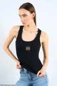 Siyah-Gold Kare Nakış Atlet - 1