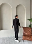 Siyah Clara Çimalı Pantolon Triko Takım - 9