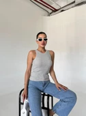 Gri Taşlı Halter Yaka Atlet - 4
